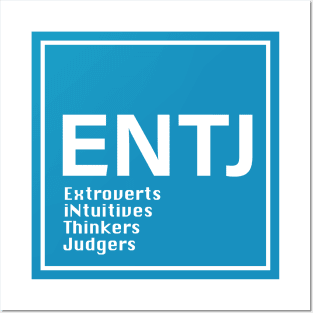 MBTI, ENTJ , 16 Personalities , blue Posters and Art